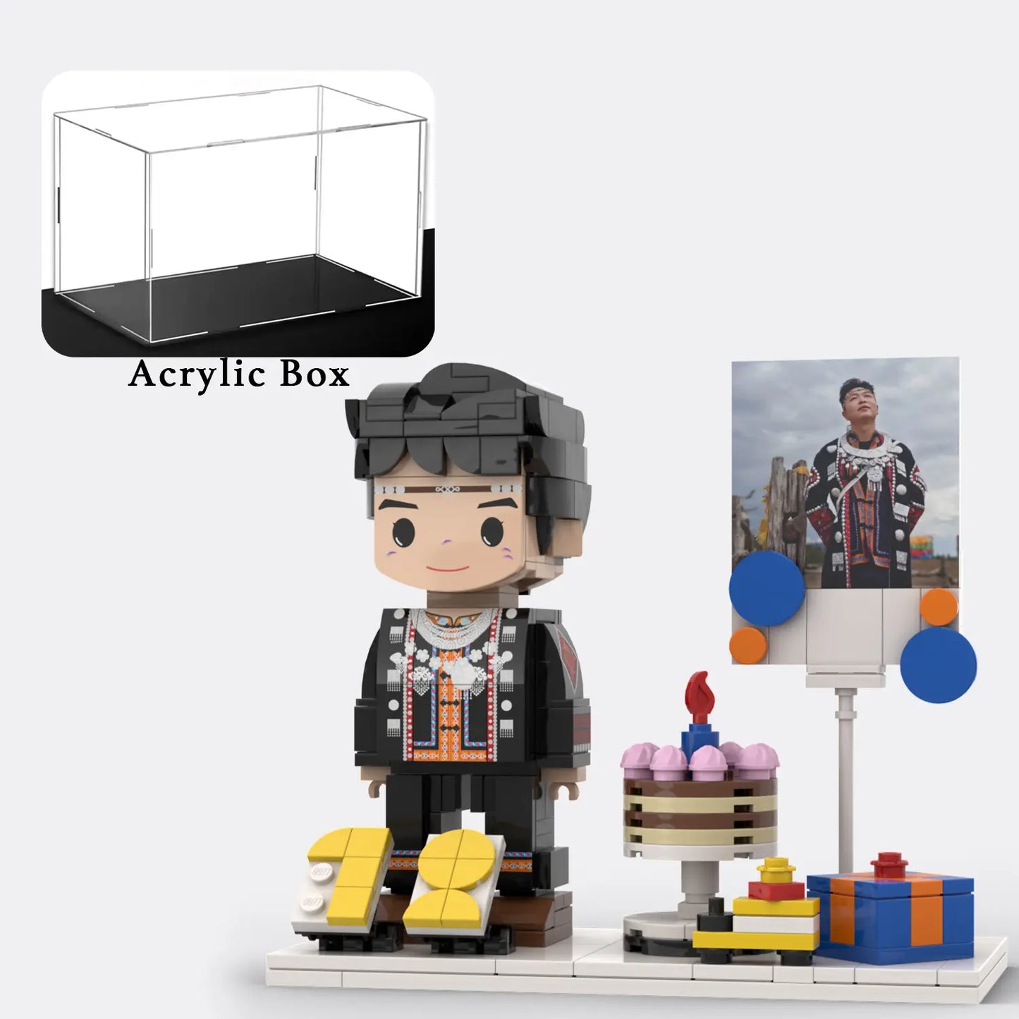 Custom Brick Figure from Your Photo For Birthday - Style F