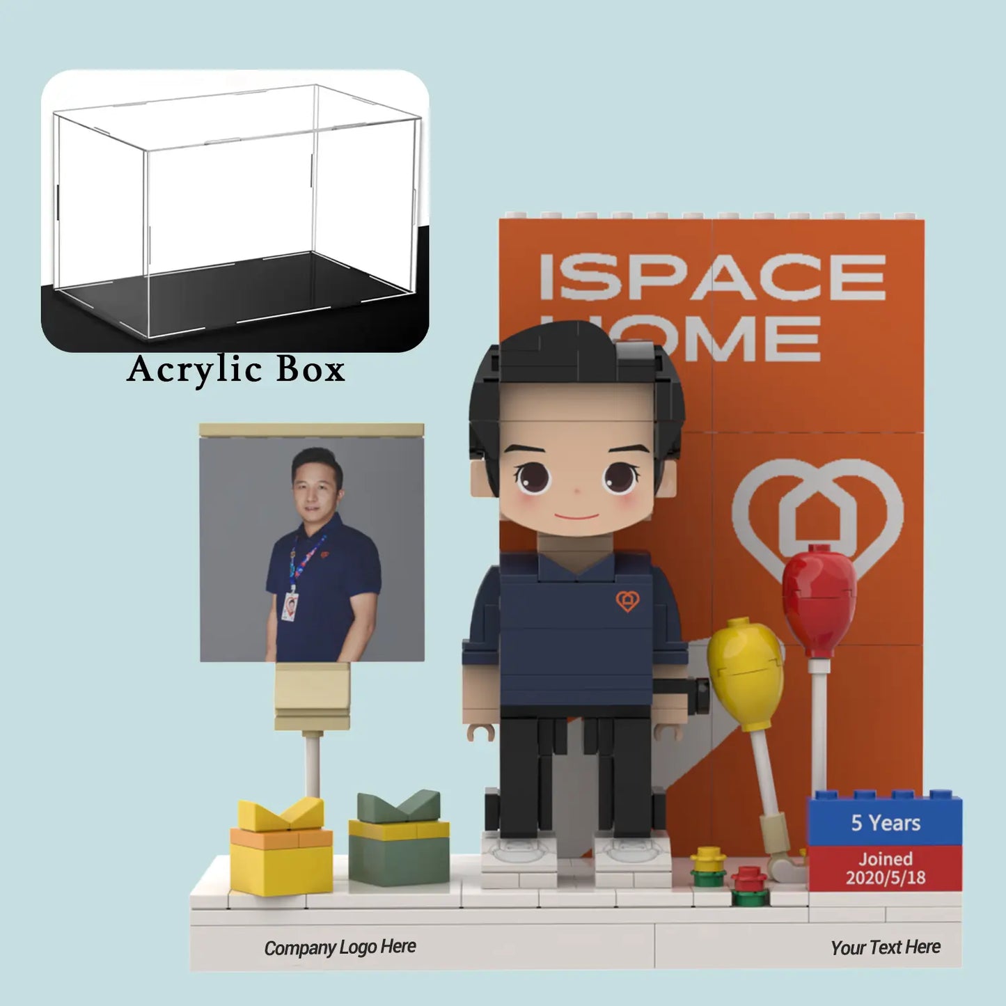 Custom Brick Figure For Work Anniversary - Big Background