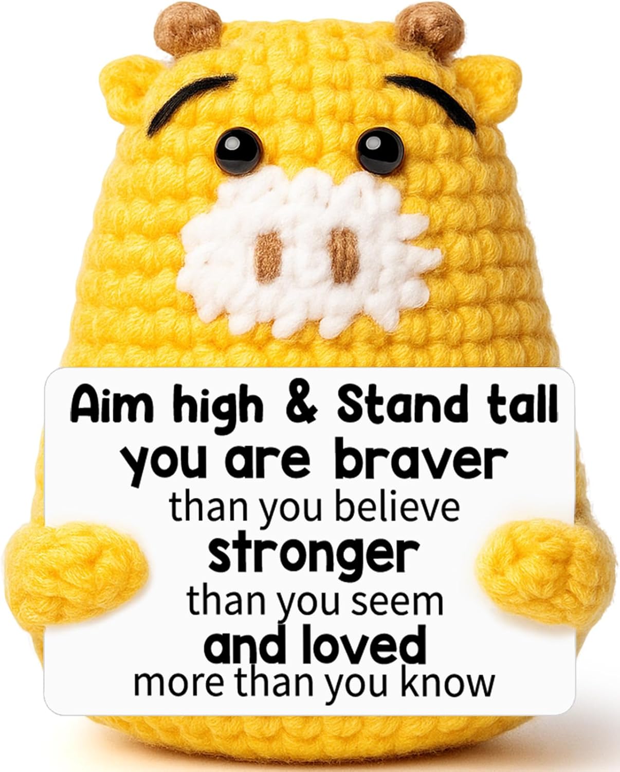 Teacher Appreciate Gifts Positive Giraffe - Thank you for Helping Me Grow, Handmade Crochet Giraffe Cute Stuff Decor, Thank You Teacher Appreciation Gifts for Women Men Birthday Retirement End of Year