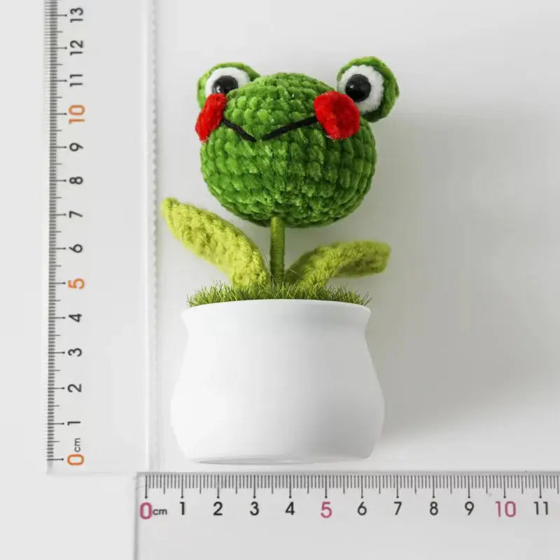 Crochet Animal Head White Pot Series