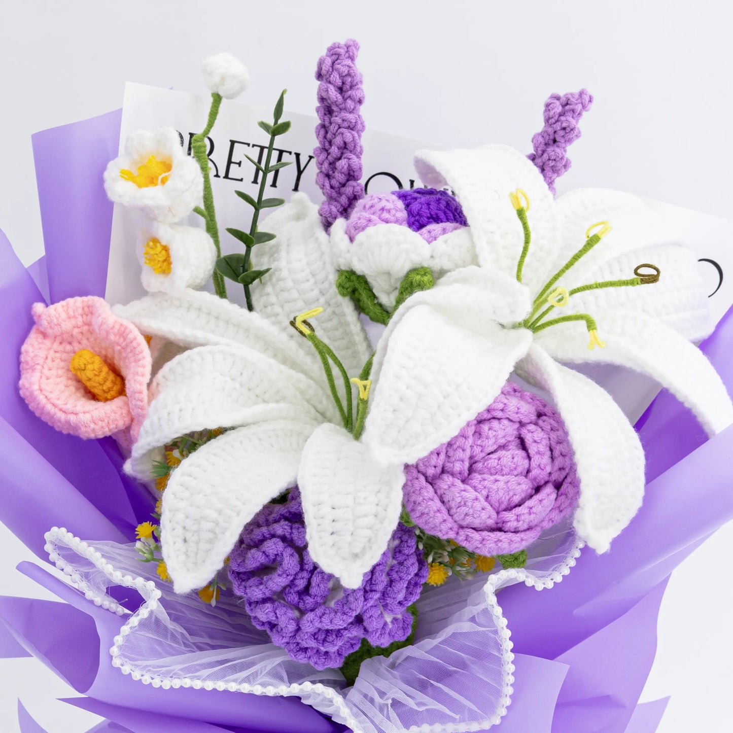 Purple Crochet Lily Calla Lily Lavender Bouquet