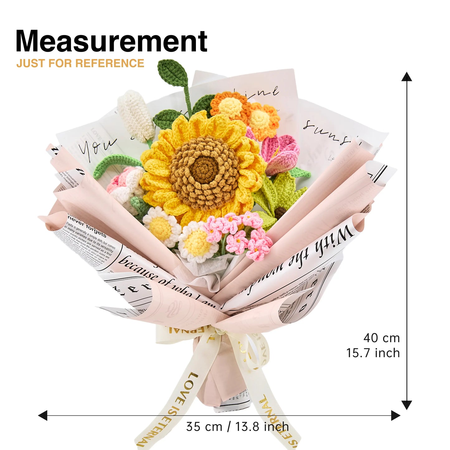 Crochet Big Sunflower Rose Tulip Daisy Bouquet