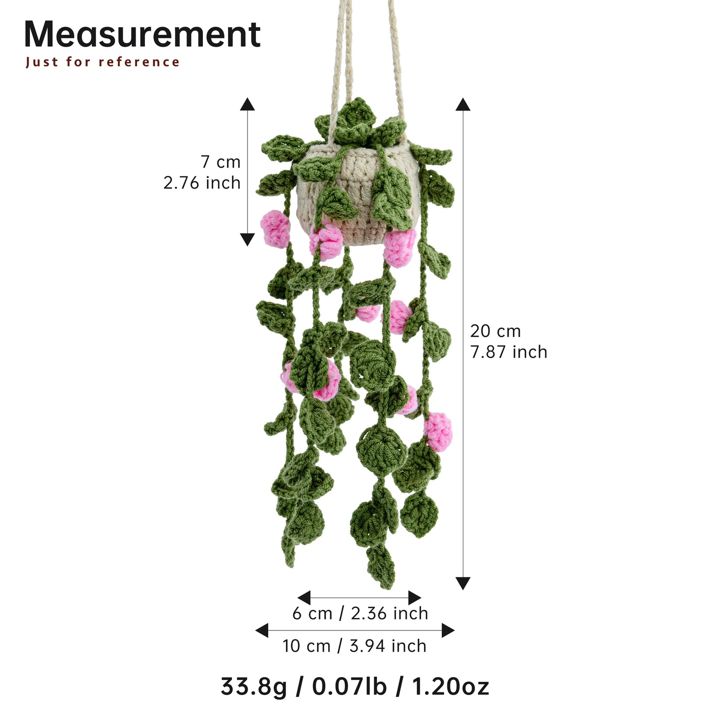 Long Crochet Hanging with Small Pink Flowers