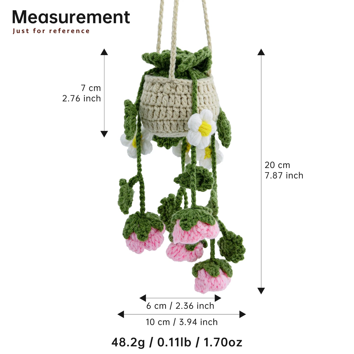 Crochet Hanging with Rose & Daisy Flowers