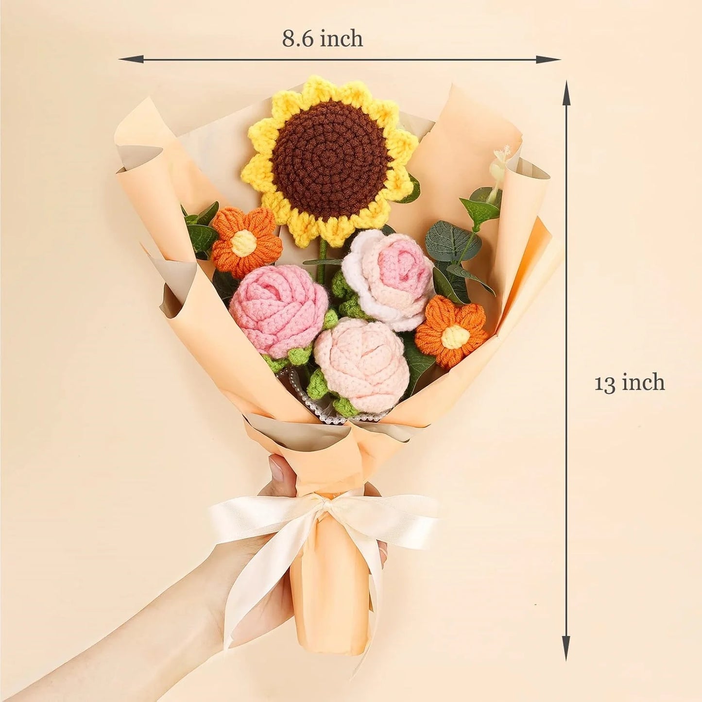 Crochet Sunflower Rose Daisy Bouquet