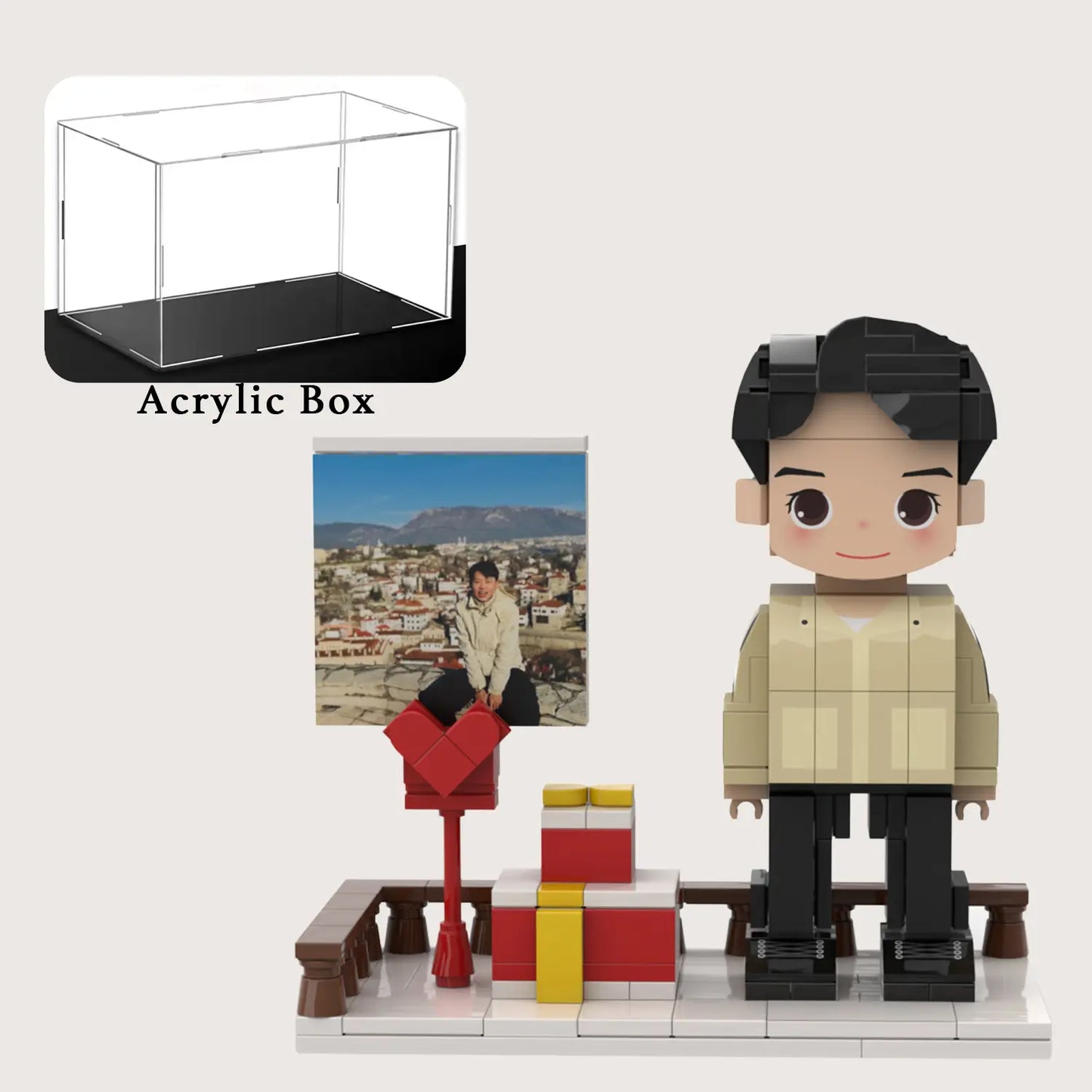 Custom Single-Person Brick Figure from Your Photo - Gift Style