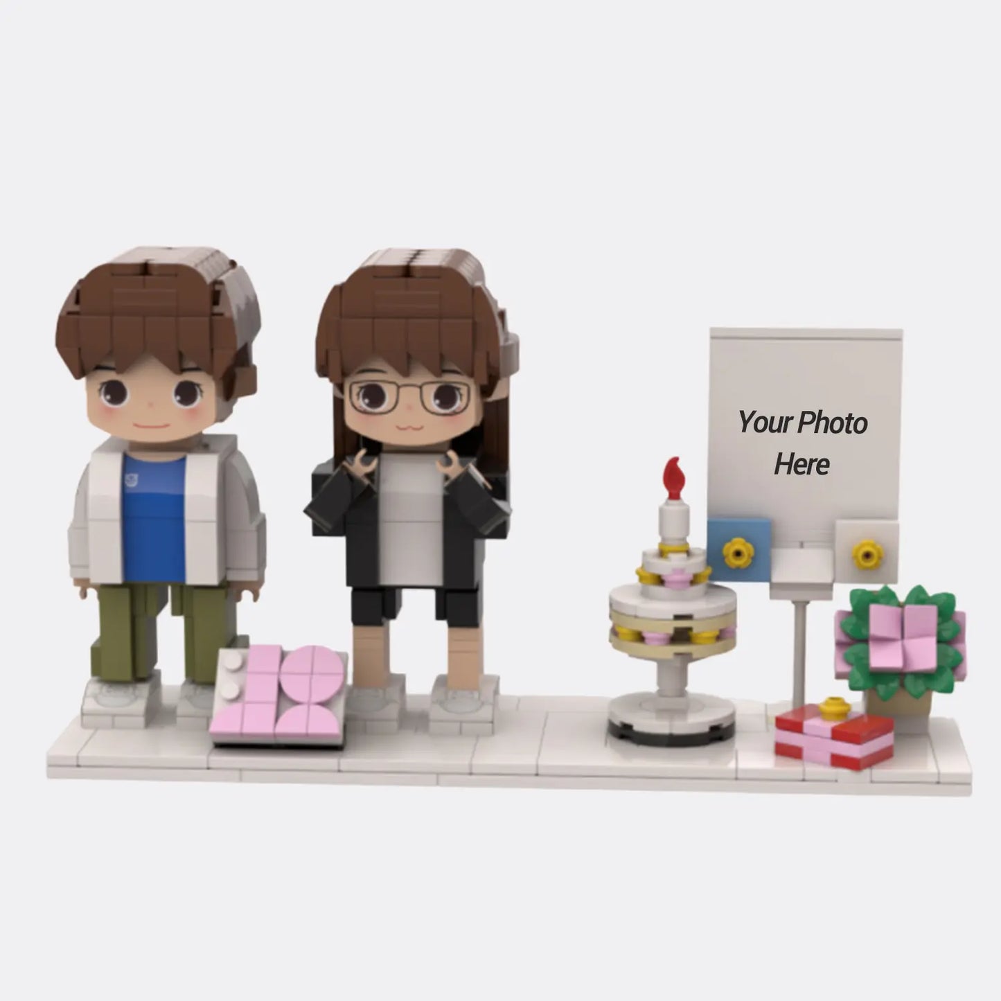 Custom Brick Figure from Your Photo For Birthday - Style D