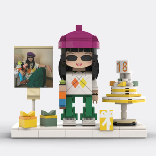 Custom Brick Figure from Your Photo For Birthday - Style A