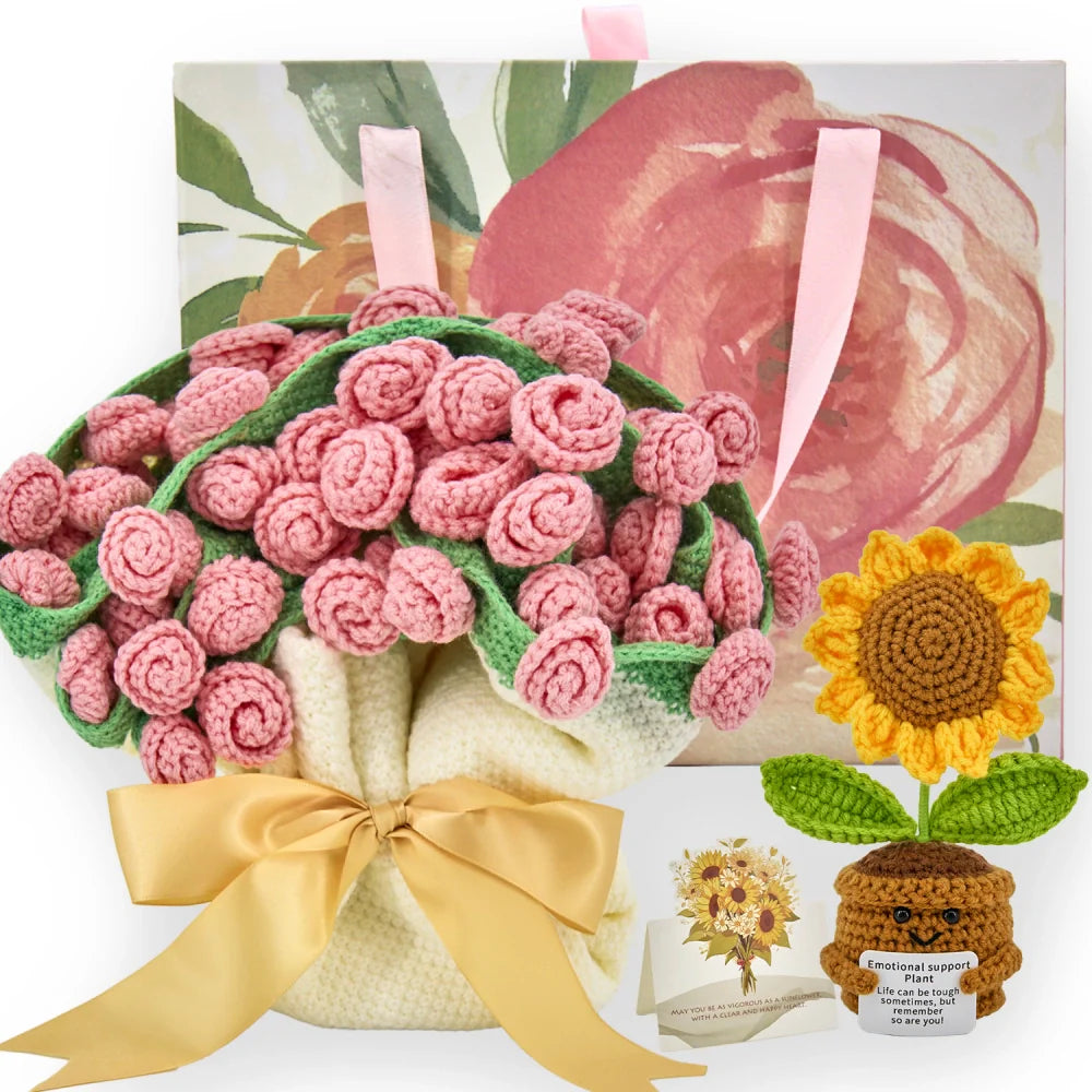 Cashmere Flower Blanket Gift Box Set- Pink Rose