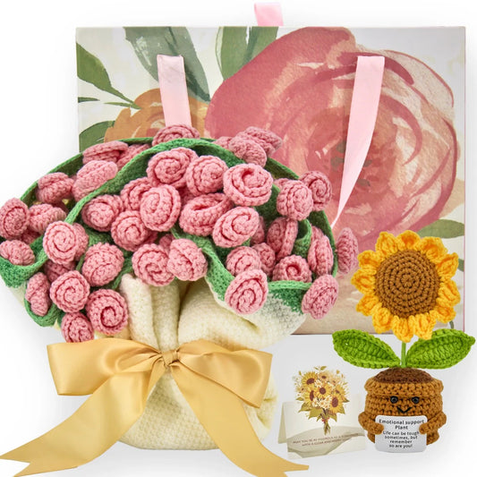 Cashmere Flower Blanket Gift Box Set- Pink Rose