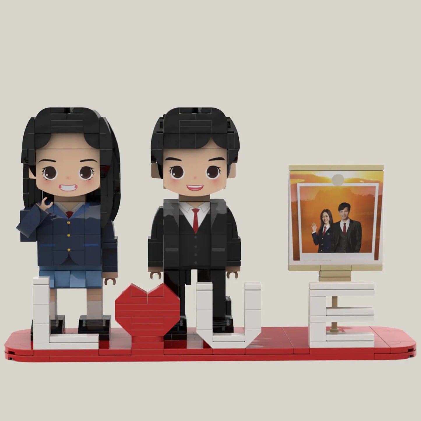 Custom Brick Figures for Couple from Your Photo - LOVE