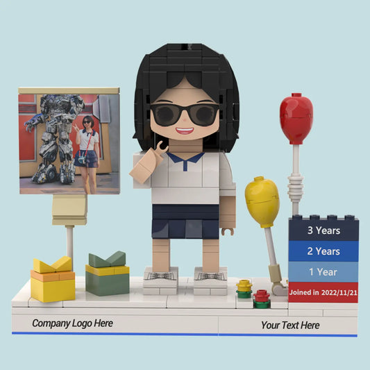 Custom Brick Figure For Work Anniversary  - Balloon Style