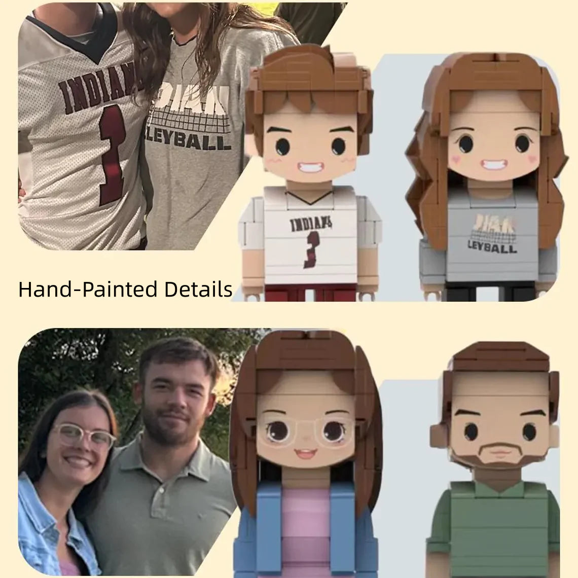 Custom Brick Figures from Your Photo - Heart Frame