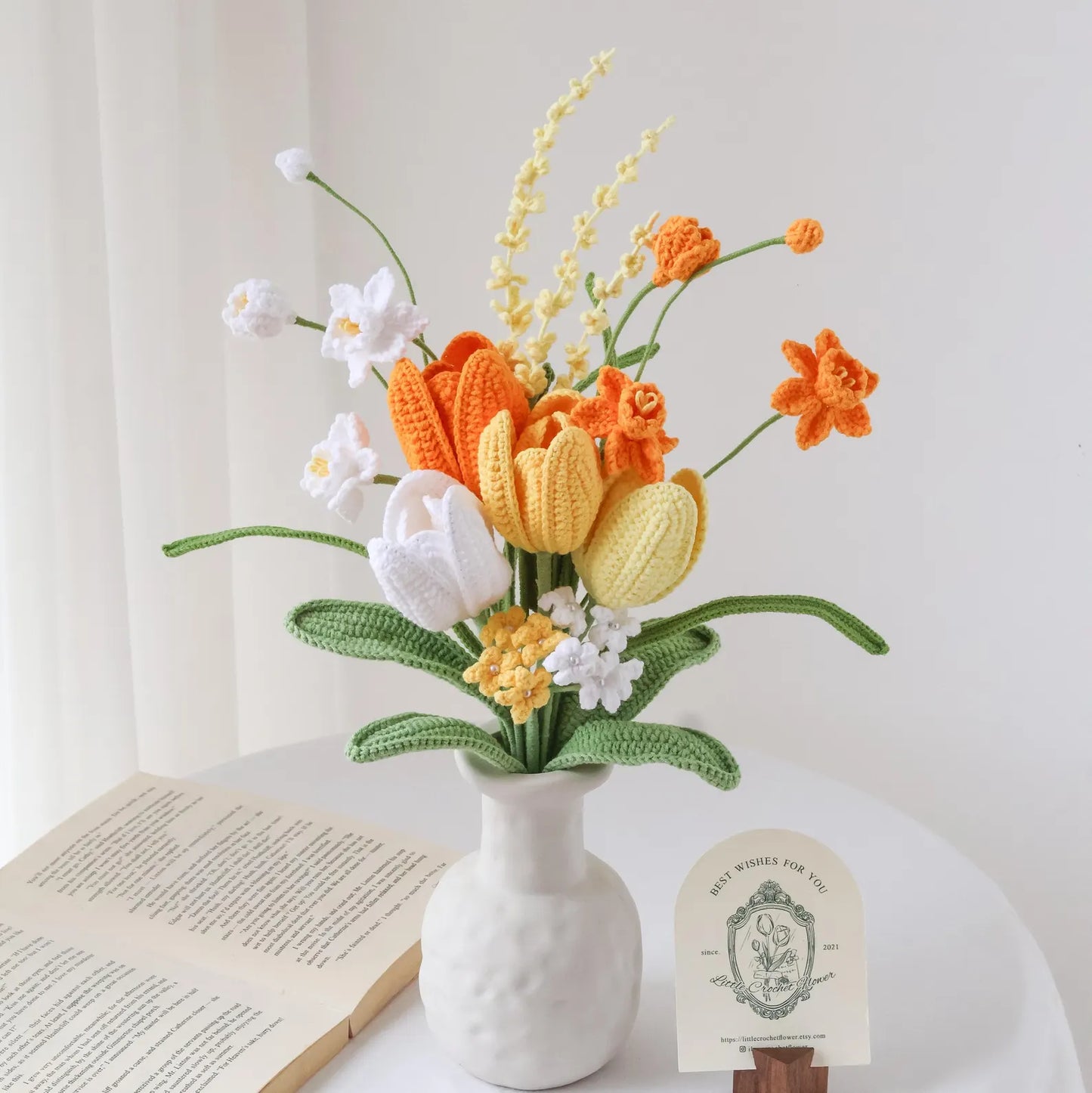 Yellow Series Crochet Flower Bundle Set (No Vase)