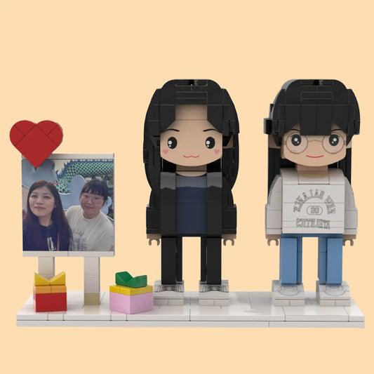 Custom Brick Figures from Your Photo - Heart Frame
