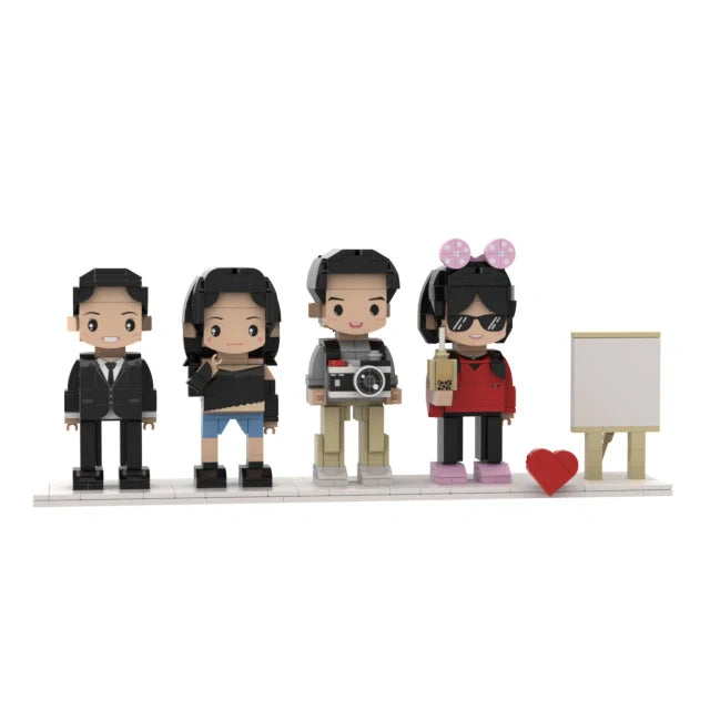 Custom Brick Figures from Your Photo - Easel Style