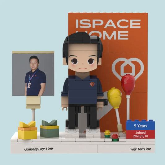 Custom Brick Figure For Work Anniversary  - Big Background