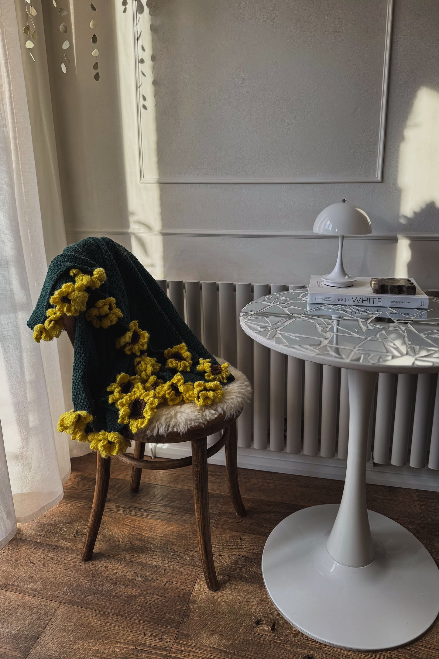 Cashmere Crochet Flower Bouquet Blanket