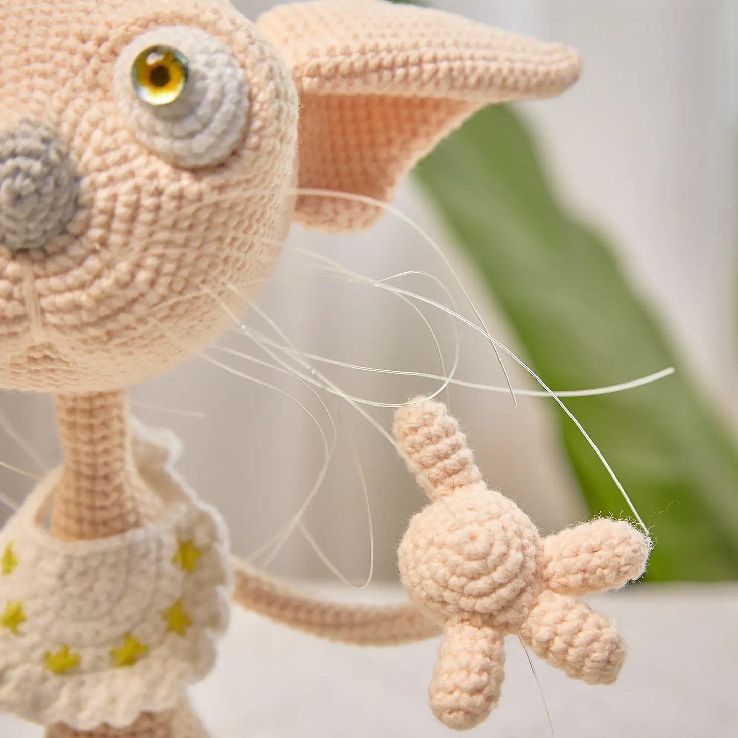 Handmade Poseable Wired Skeleton Sphynx Cat Doll