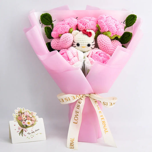 Crochet HK & Rose Flower Bouquet