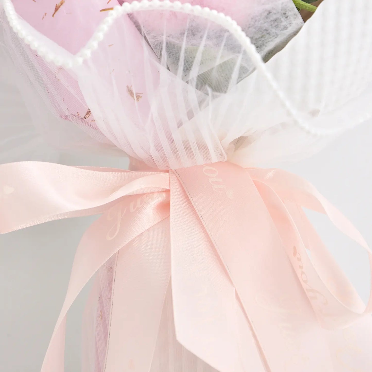 Handheld Crochet Rose Tulip Bouquet