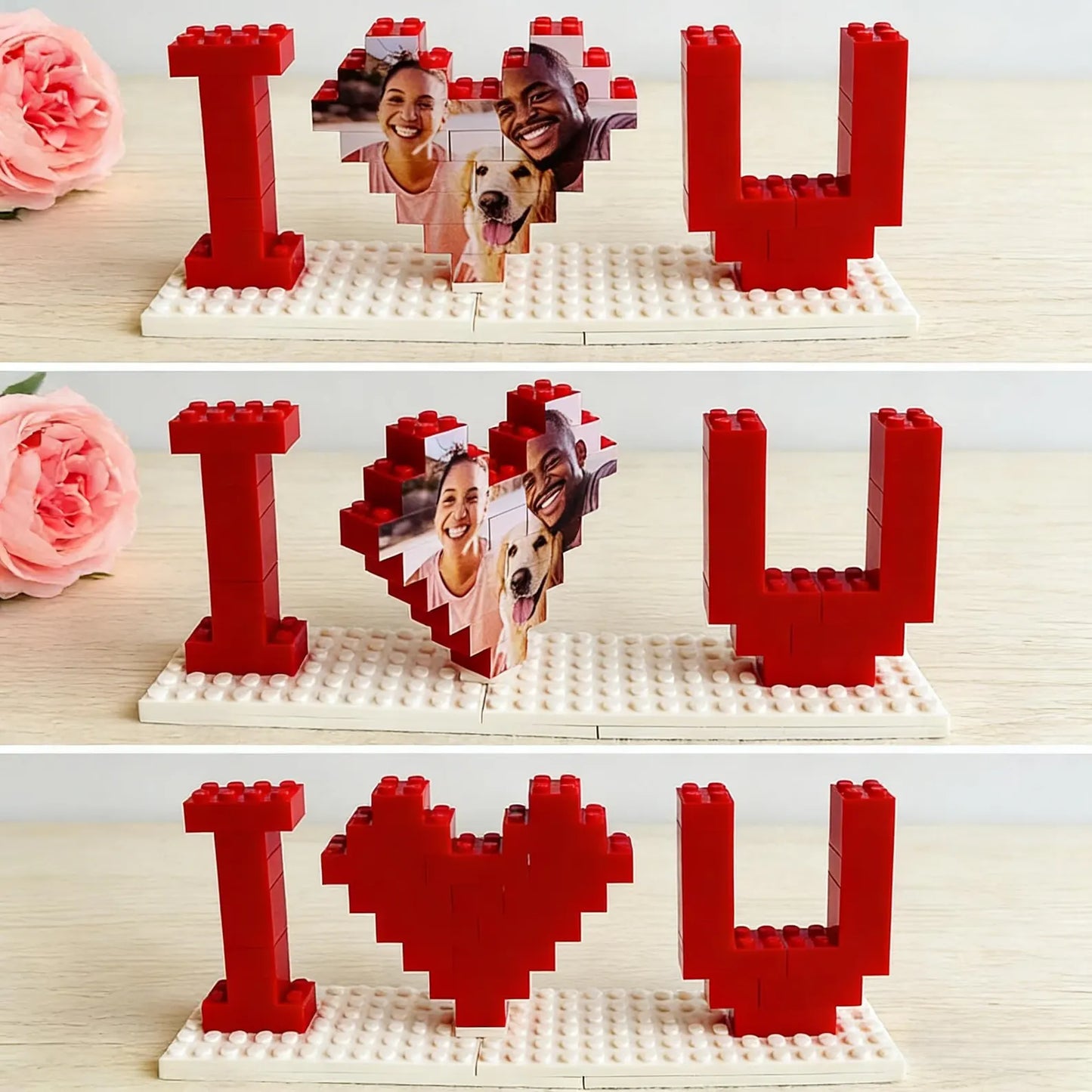 Custom Building Bricks with Your Photo - I LOVE U