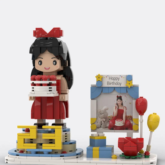 Custom Brick Figure from Your Photo For Birthday - Style B