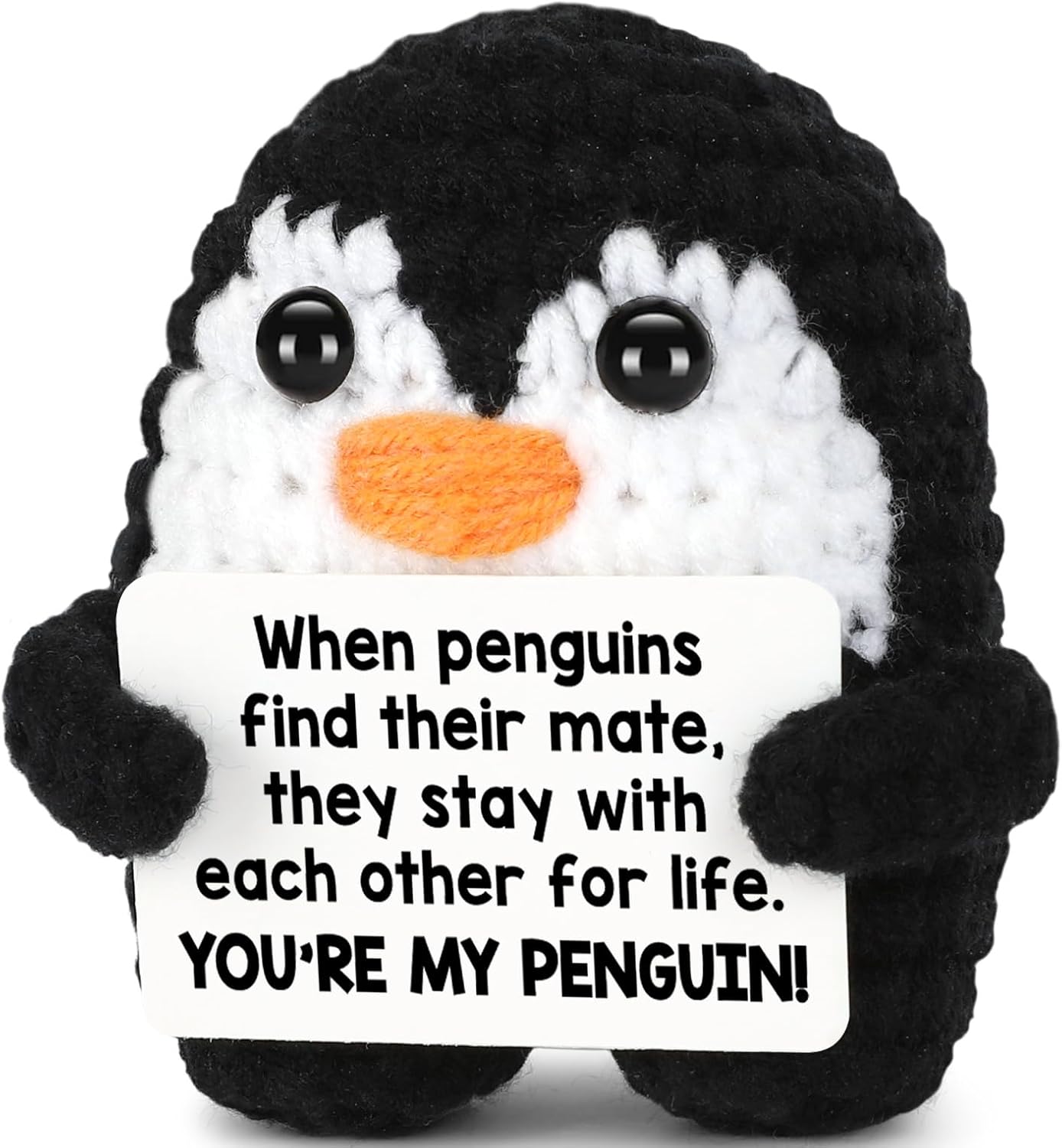 Mothers Day Birthday Gifts for Mom from Daughter Son, Handmade Crochet Mini Penguin Mom Gifts for Mother‘s Day Birthday Mama Mommy Mother in Law Bonus Step, Funny I Love You Moms Small Cute Decor