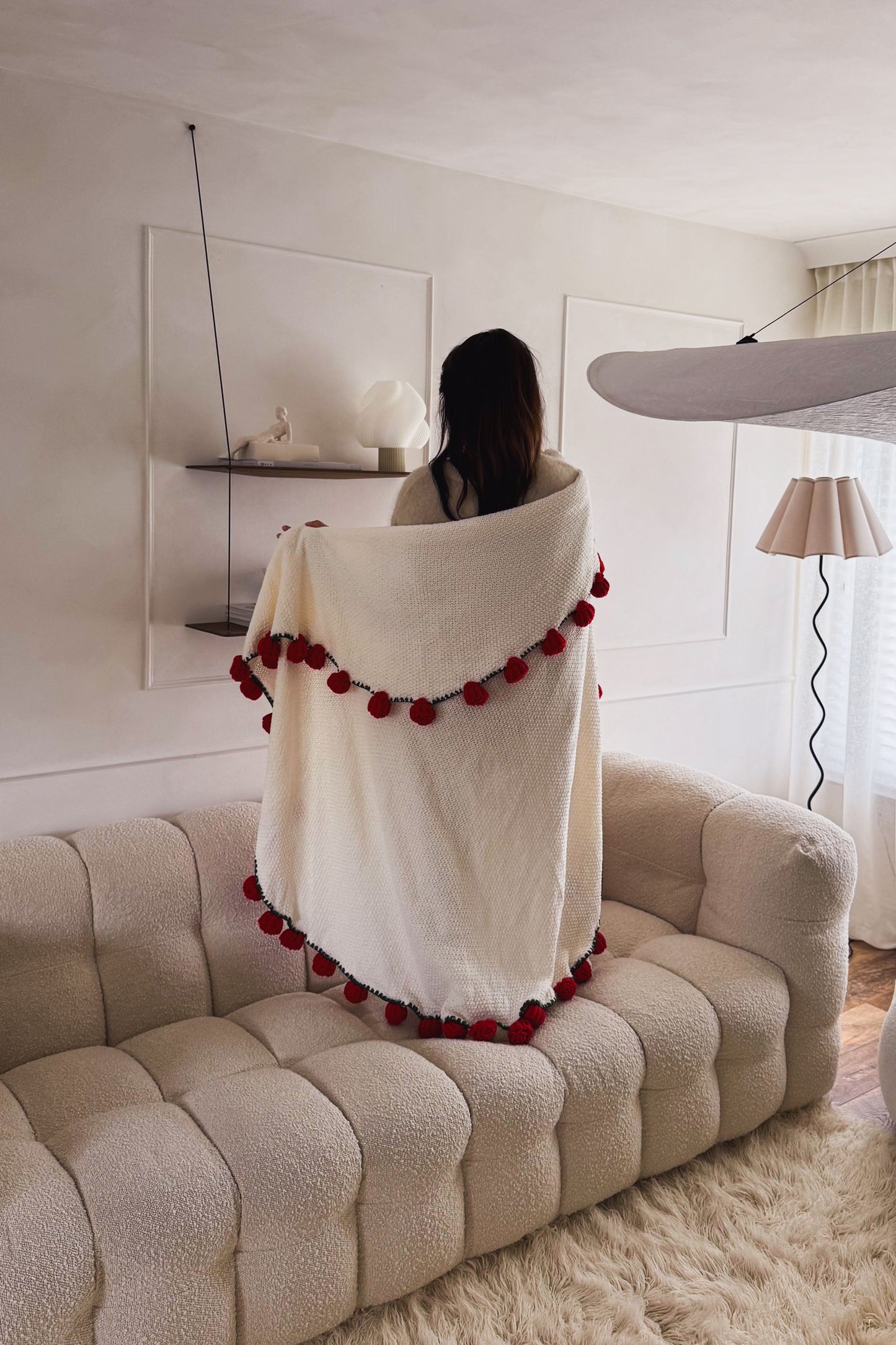 Cashmere Crochet Flower Bouquet Blanket