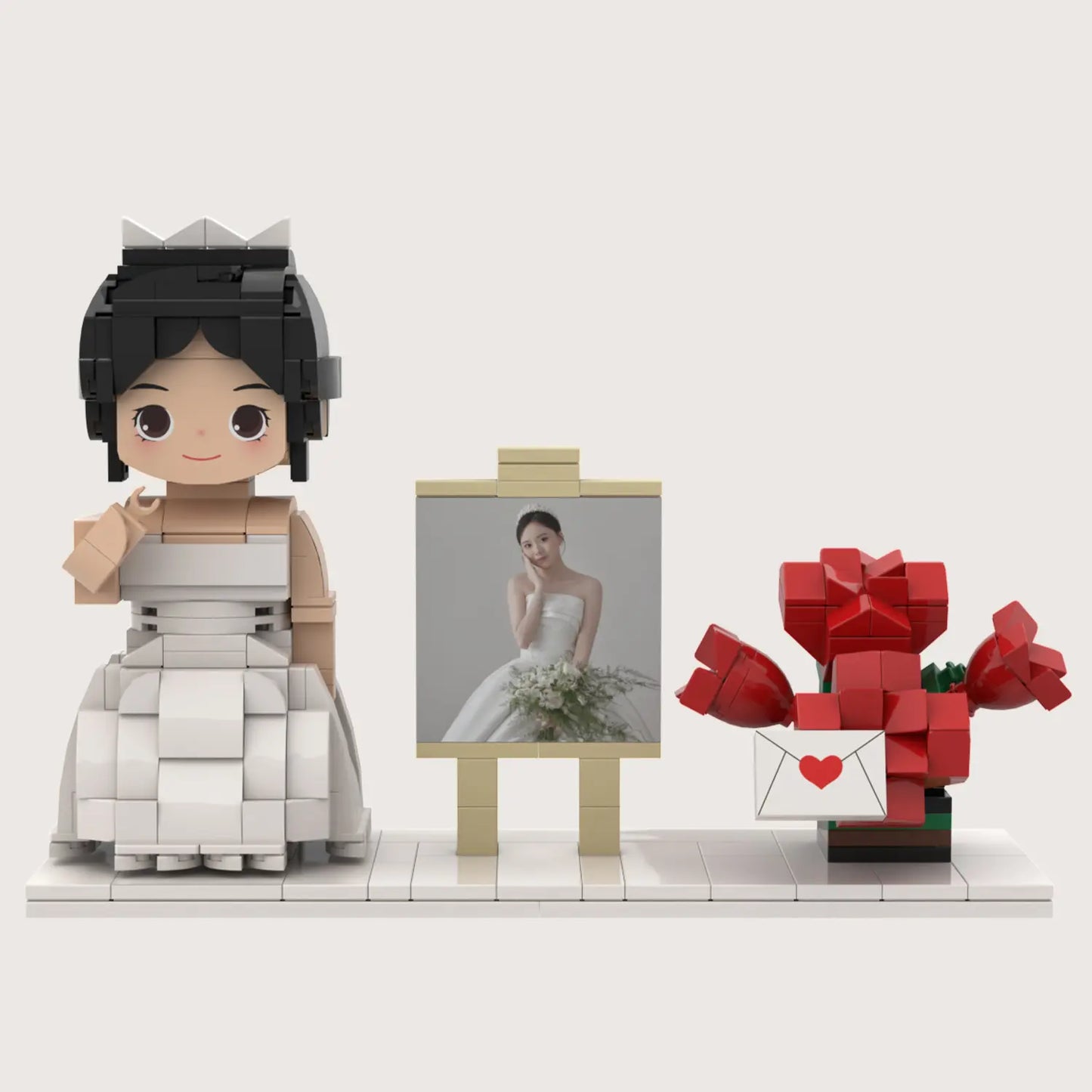 Custom Single-Person Brick Figure from Your Photo - Flower Style