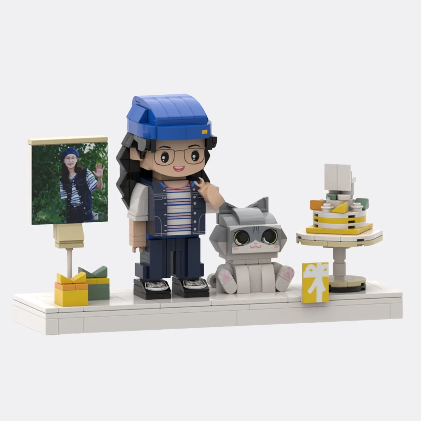 Custom Brick Figure from Your Photo For Birthday - Style C