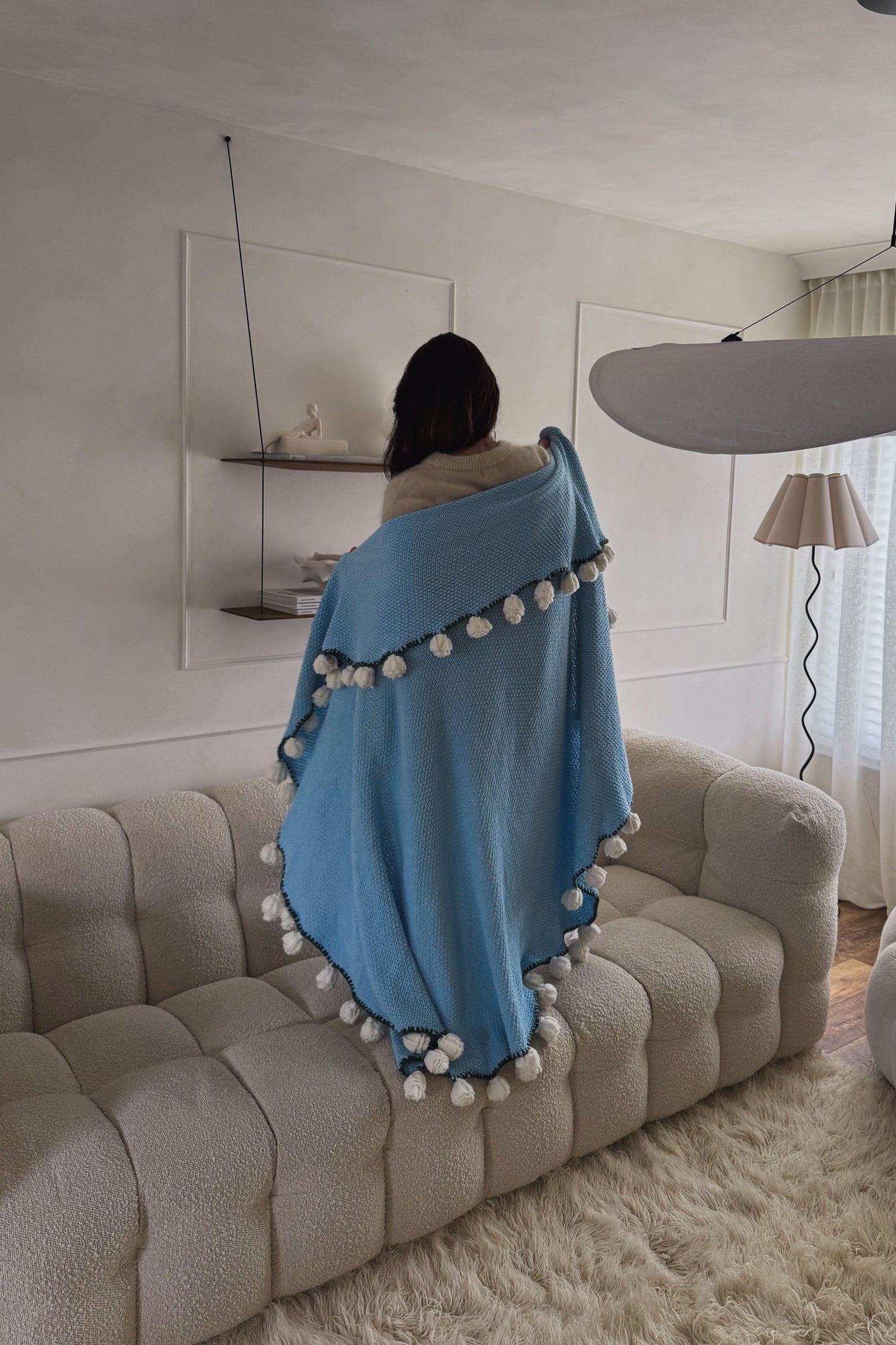 Cashmere Crochet Flower Bouquet Blanket
