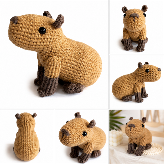 Handmade Crochet Capybara Plush 🧶🤎✨ Buy 2 Get Free Shipping