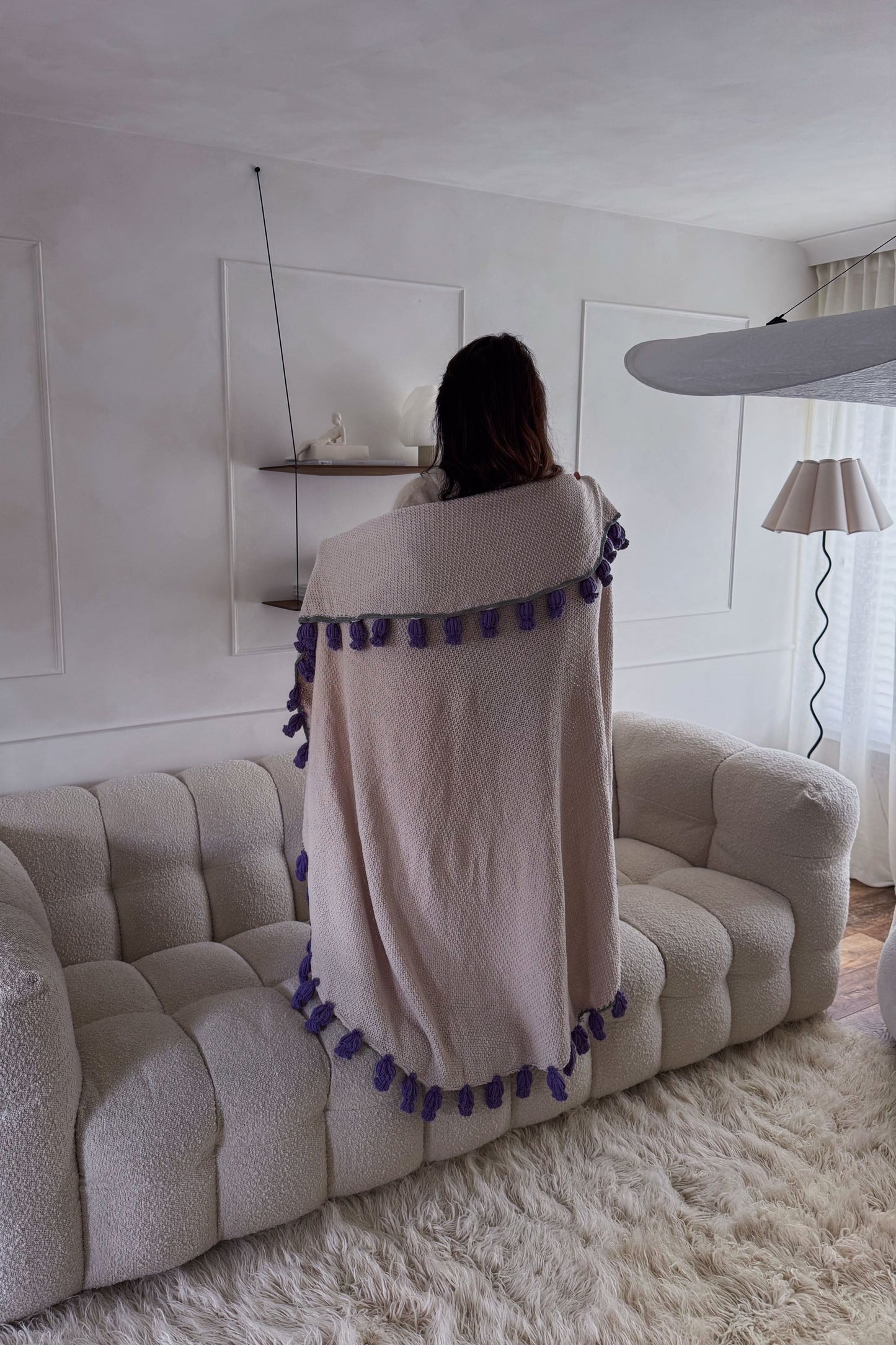 Cashmere Crochet Flower Bouquet Blanket