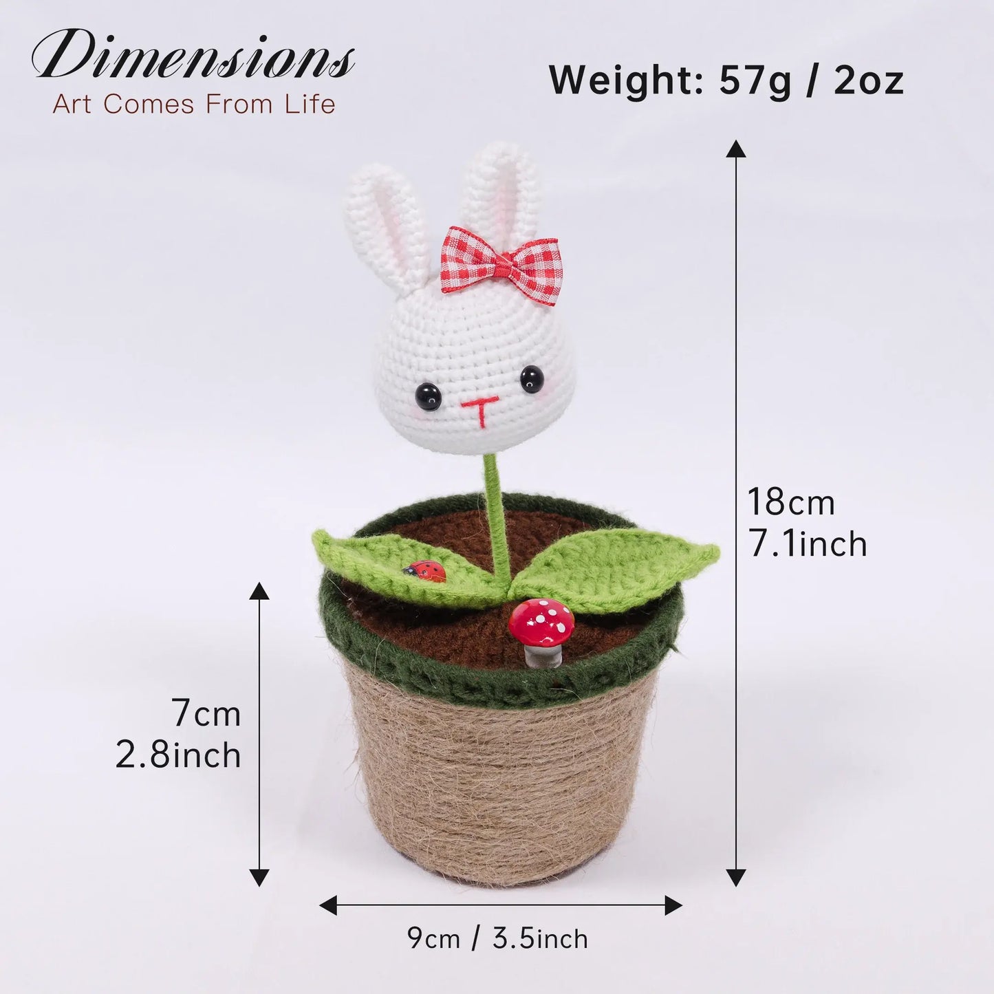 Crochet Bunny & Panda Pot Series