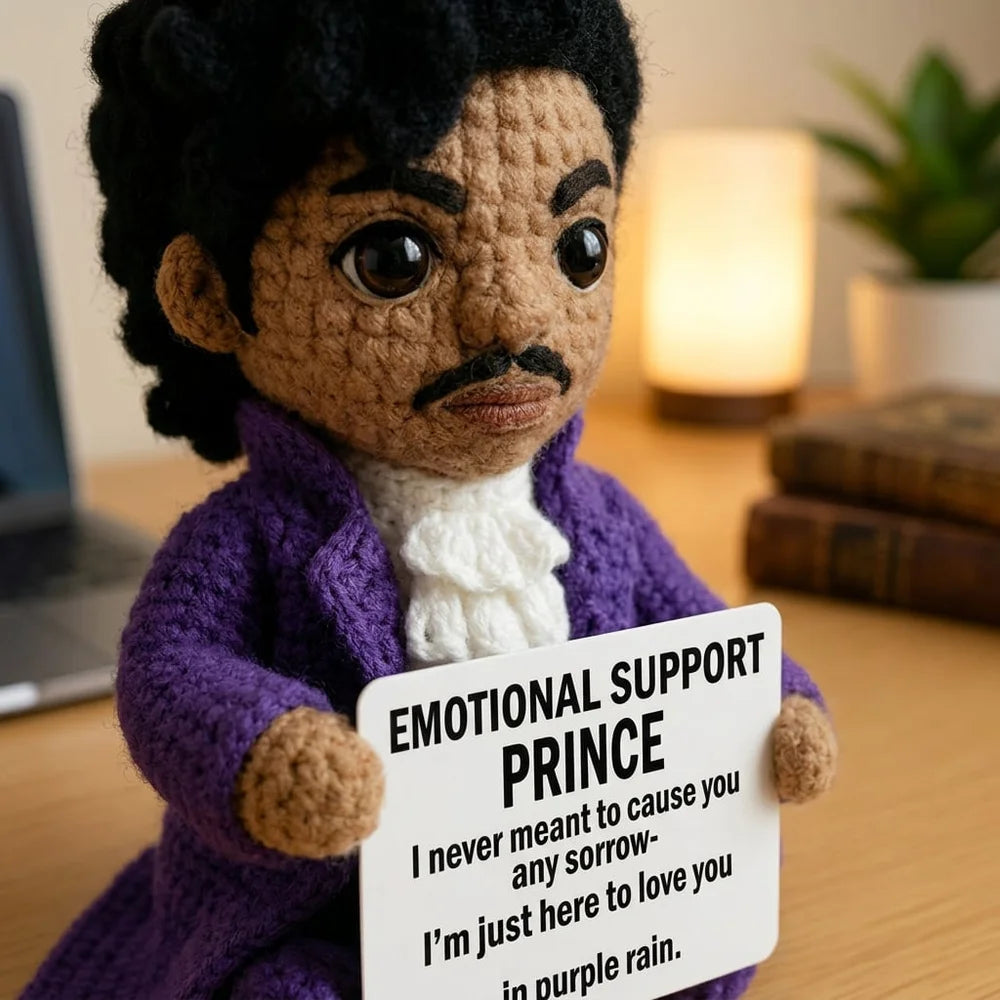 Custom Handmade Crocheted Emotional Support Dolls with Card, Emotional Support Favor, Birthday/Anniversary Gift for Music Fan/Musician