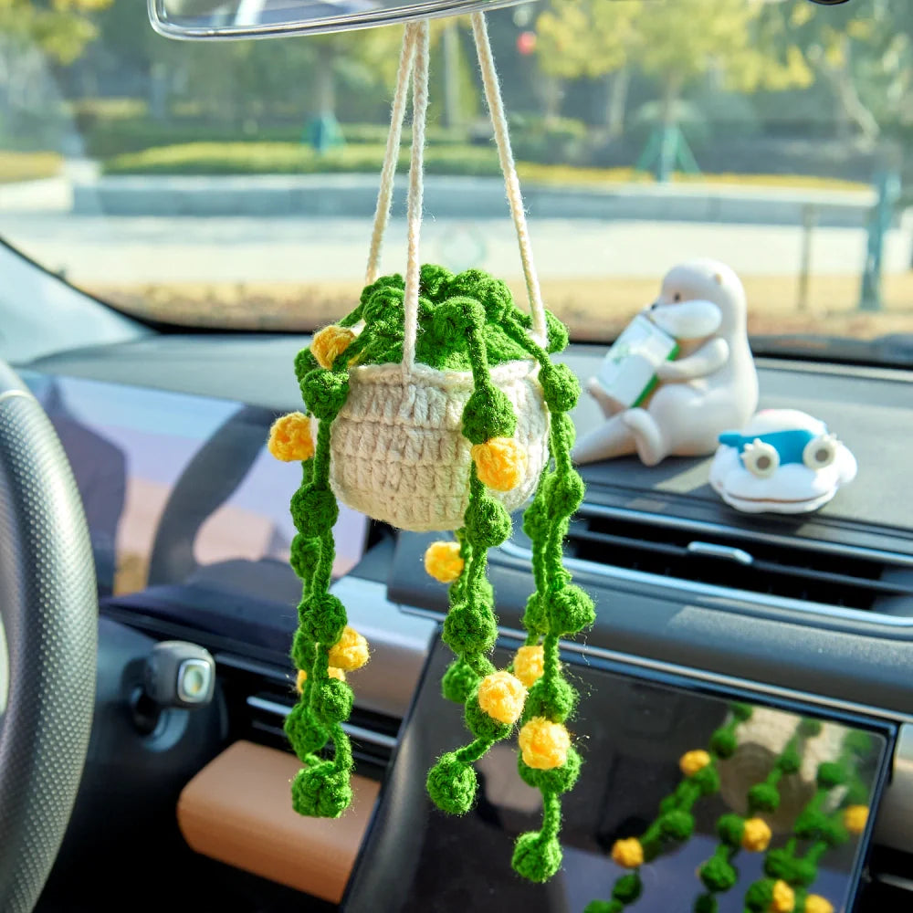 Crochet Hanging with Yellow Flowers