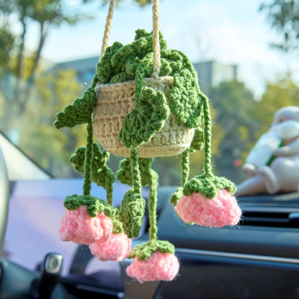 Crochet Hanging with Rose Flowers