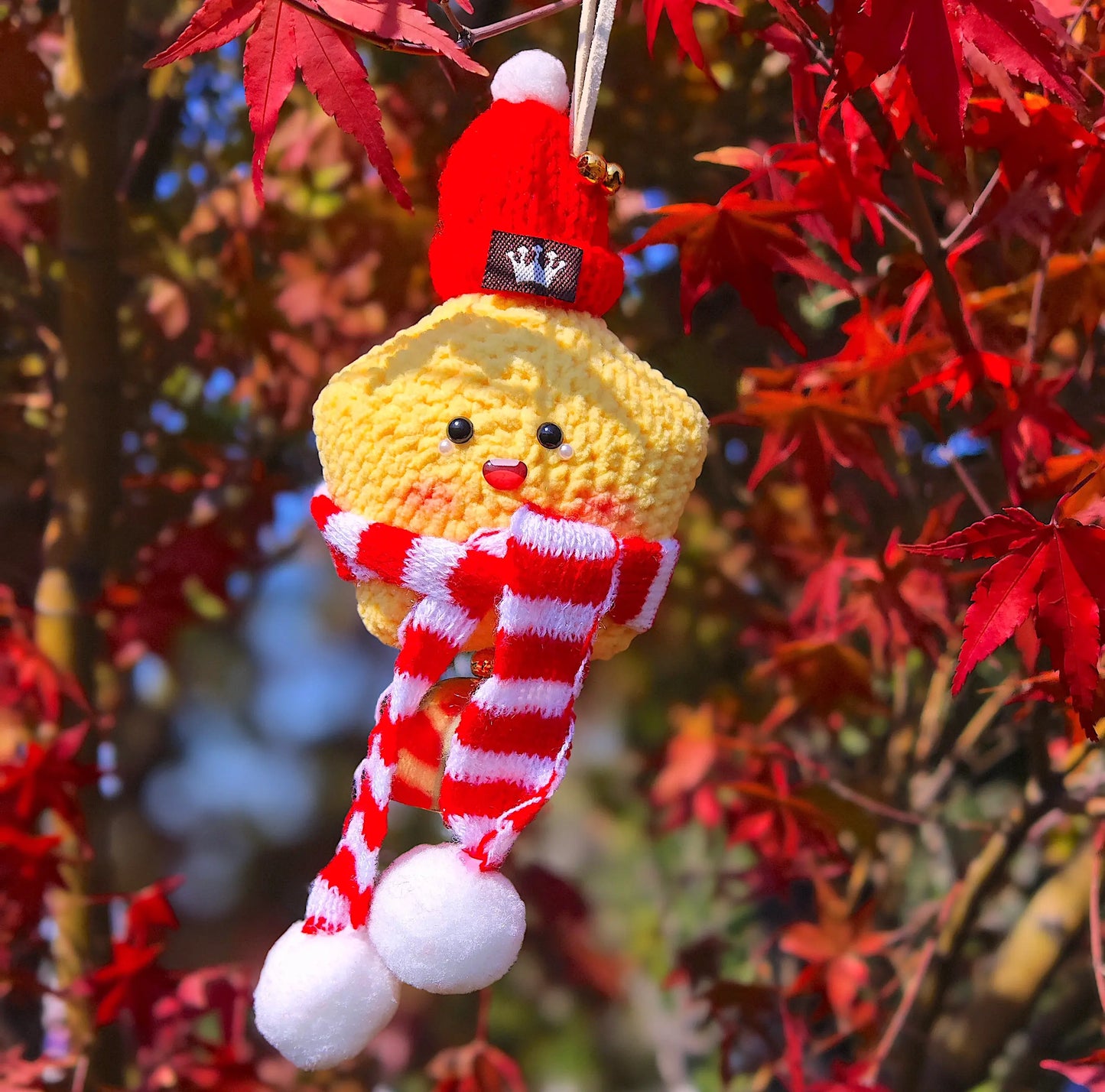 Crochet Cute Star Hanging with Hat & Scarf & Bell