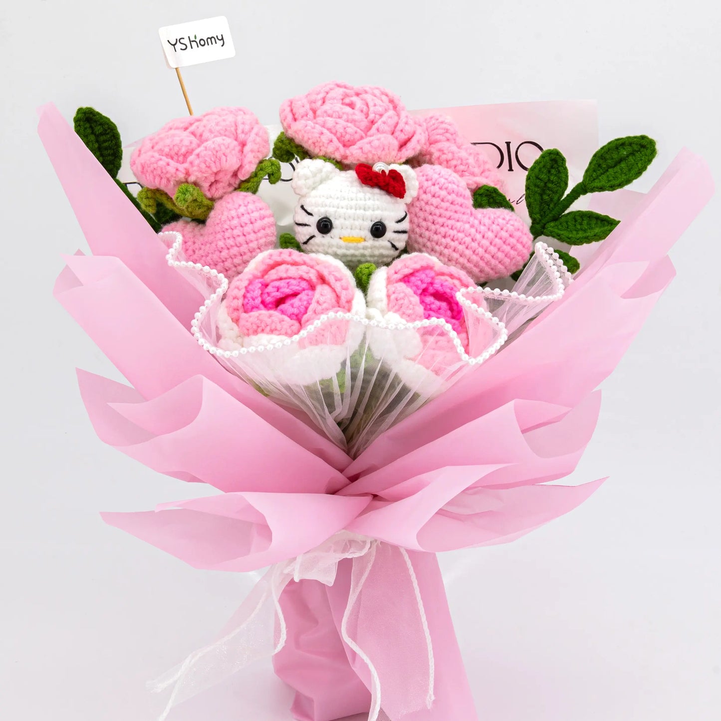 Crochet HK & Rose Flower Bouquet