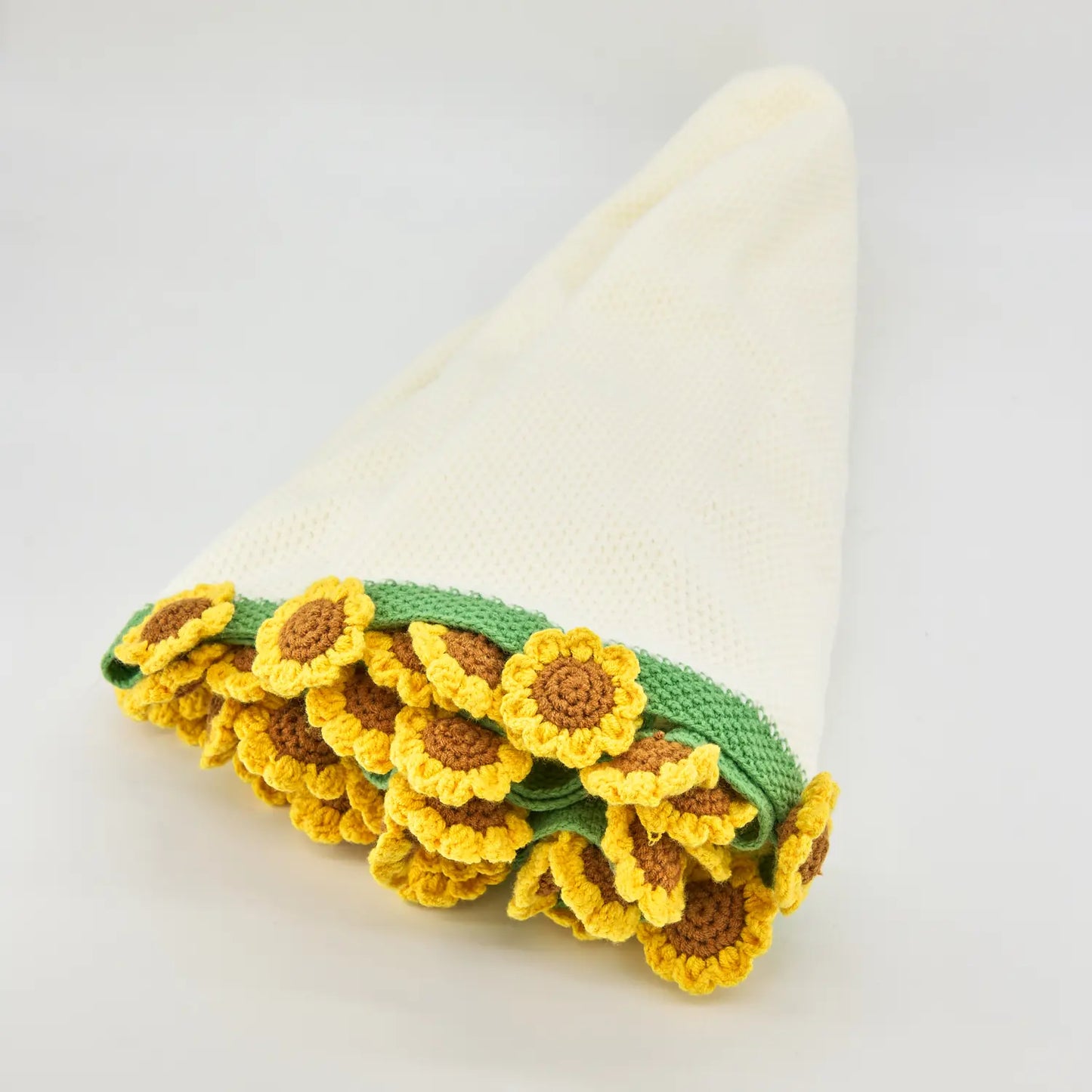 Cashmere Crochet Flower Bouquet Blanket-Sunflower
