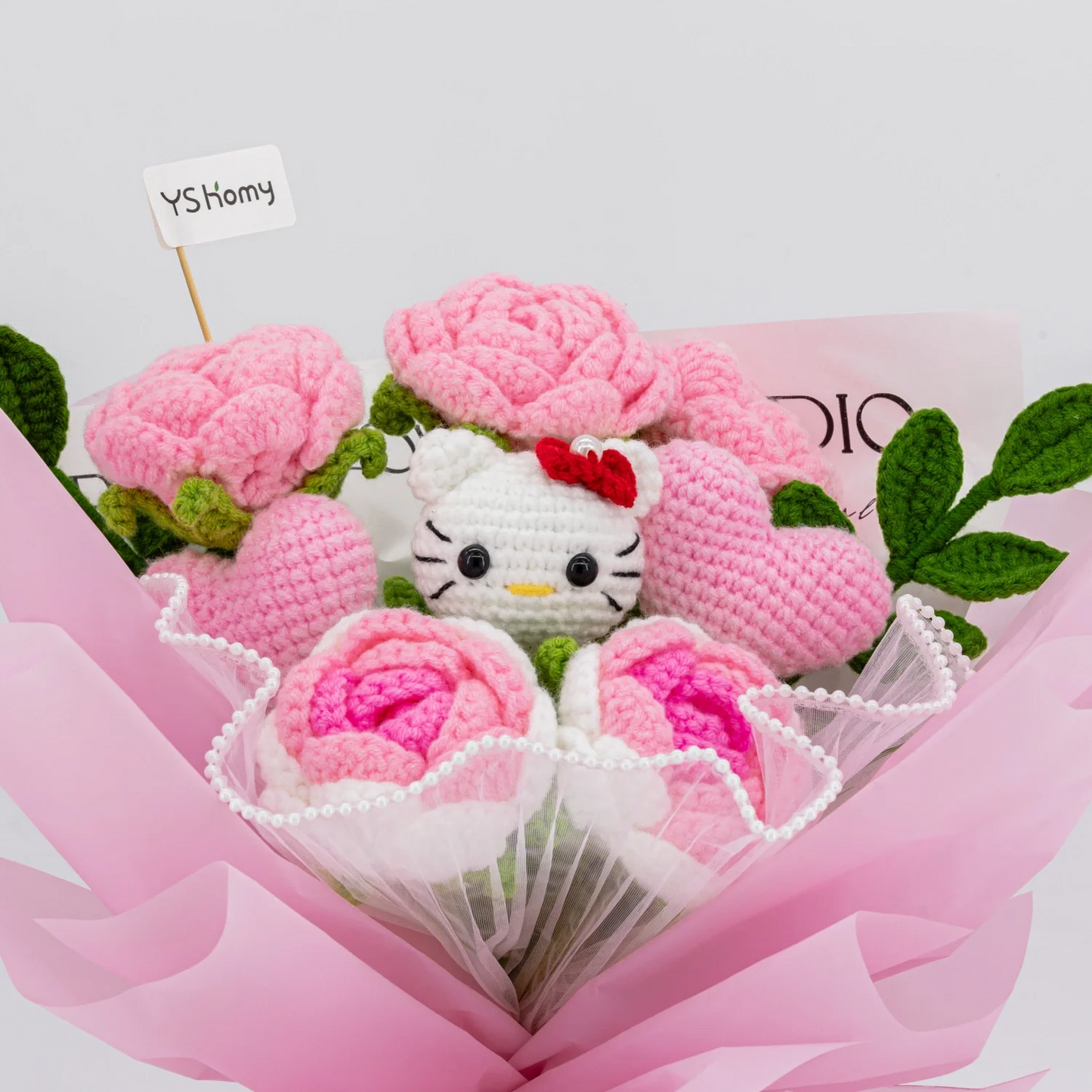 Crochet HK & Rose Flower Bouquet