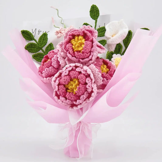 Crochet Peony Calla Lily Daisy Bouquet