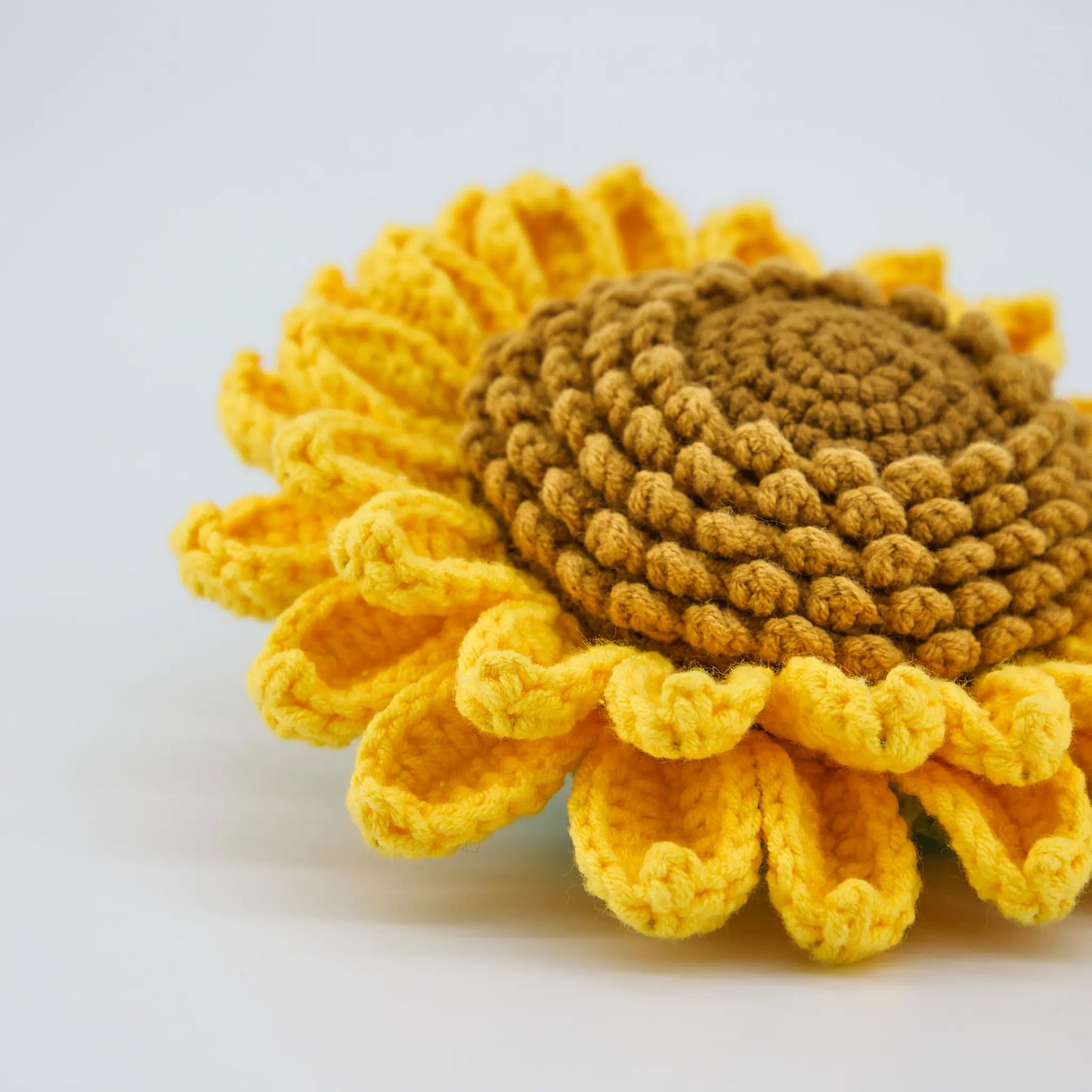 Green Crochet Big Sunflower Rose Heart Bouquet