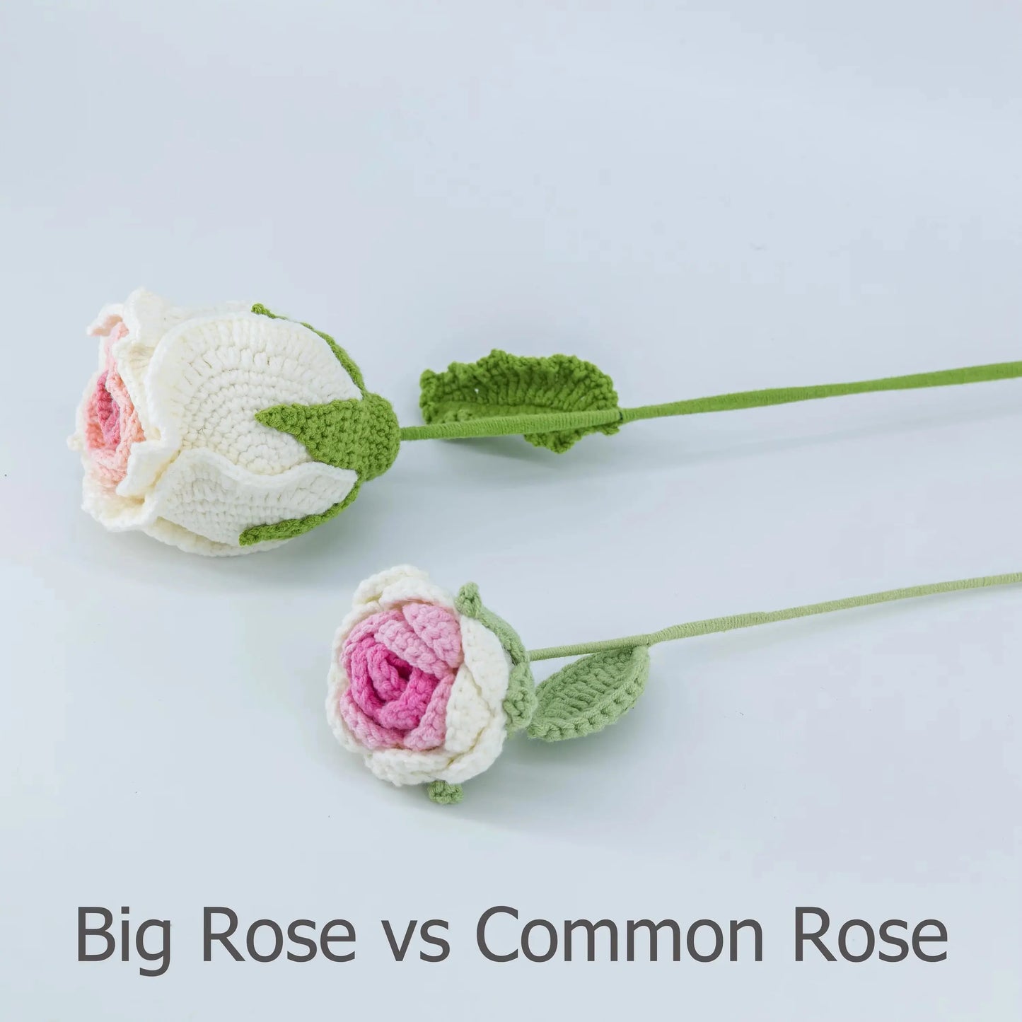 Crochet Thai Rose Tulip Heart Bouquet-Pink