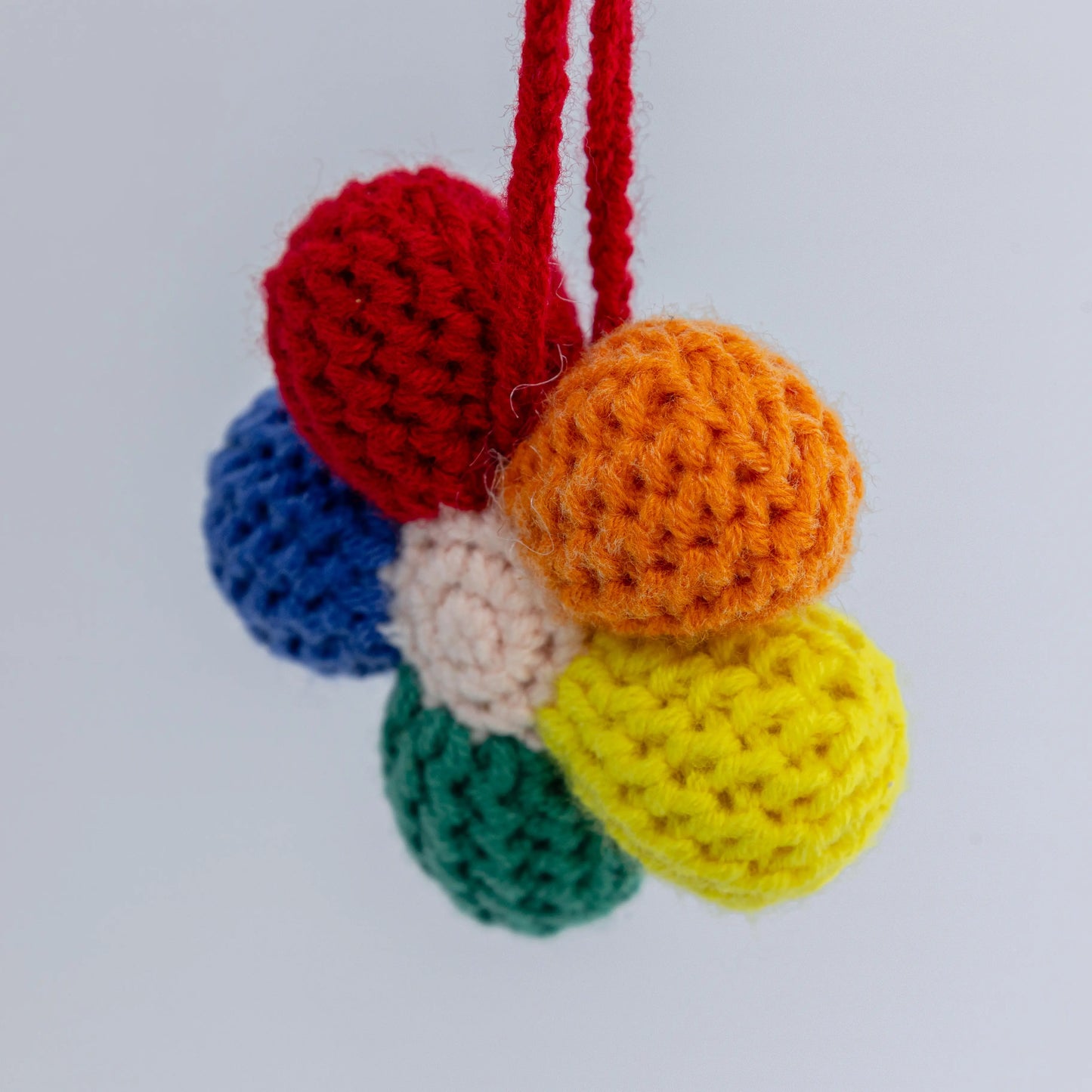 Crochet Rainbow Flower Hanging
