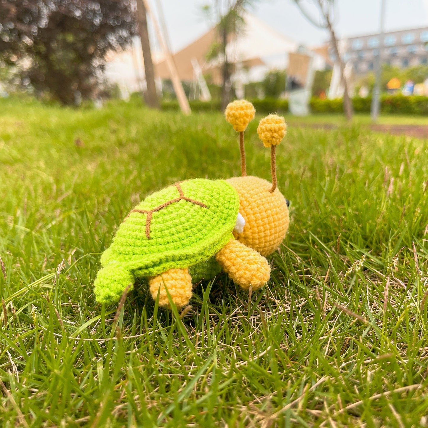 Buzzy the Turtle - Crochet Amigurumi Bee in Shell Plushie, Whimsical Gift, Collectible, Creative Toy, Handmade Toys, Inspirational Gifts