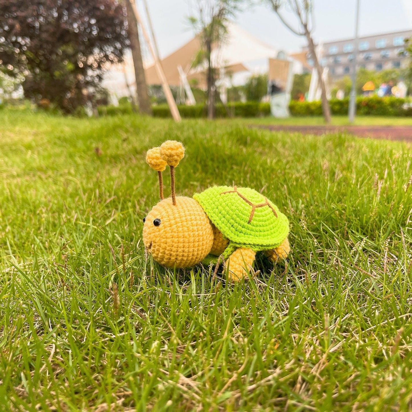 Buzzy the Turtle - Crochet Amigurumi Bee in Shell Plushie, Whimsical Gift, Collectible, Creative Toy, Handmade Toys, Inspirational Gifts