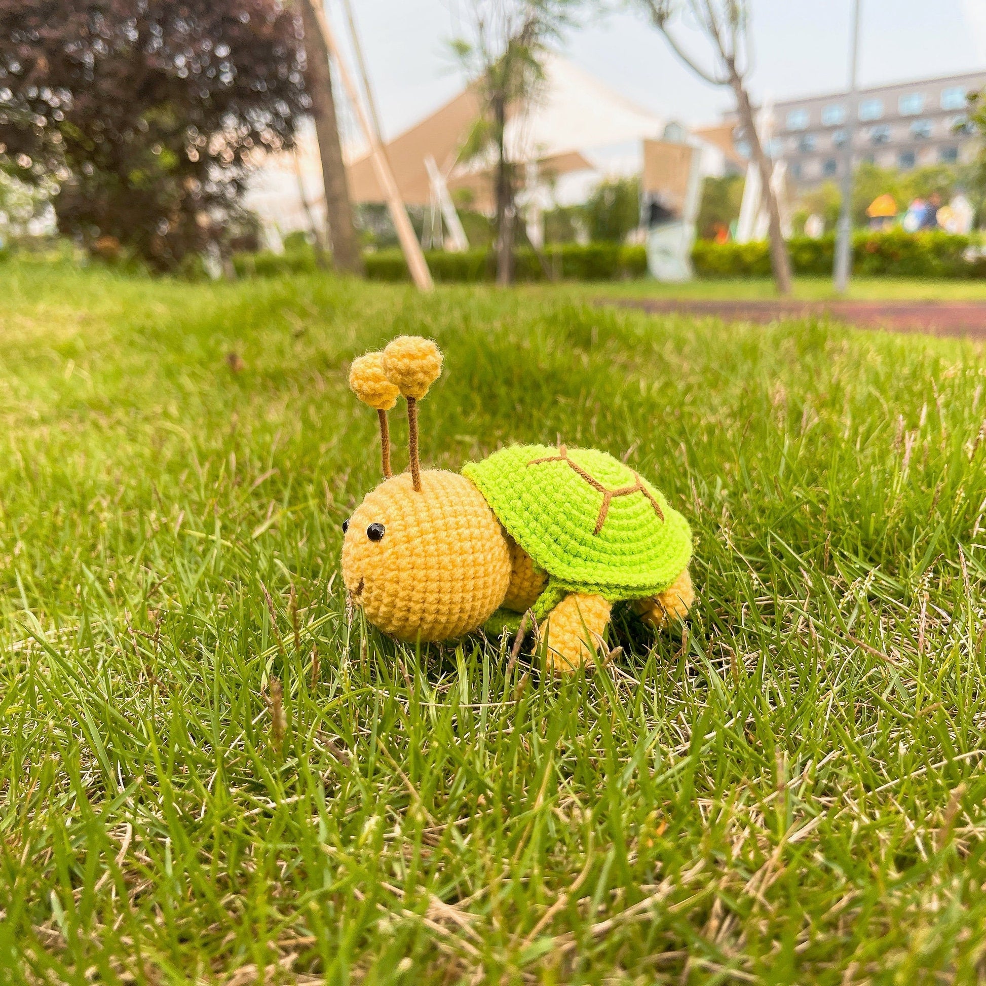 Buzzy the Turtle - Crochet Amigurumi Bee in Shell Plushie, Whimsical Gift, Collectible, Creative Toy, Handmade Toys, Inspirational Gifts