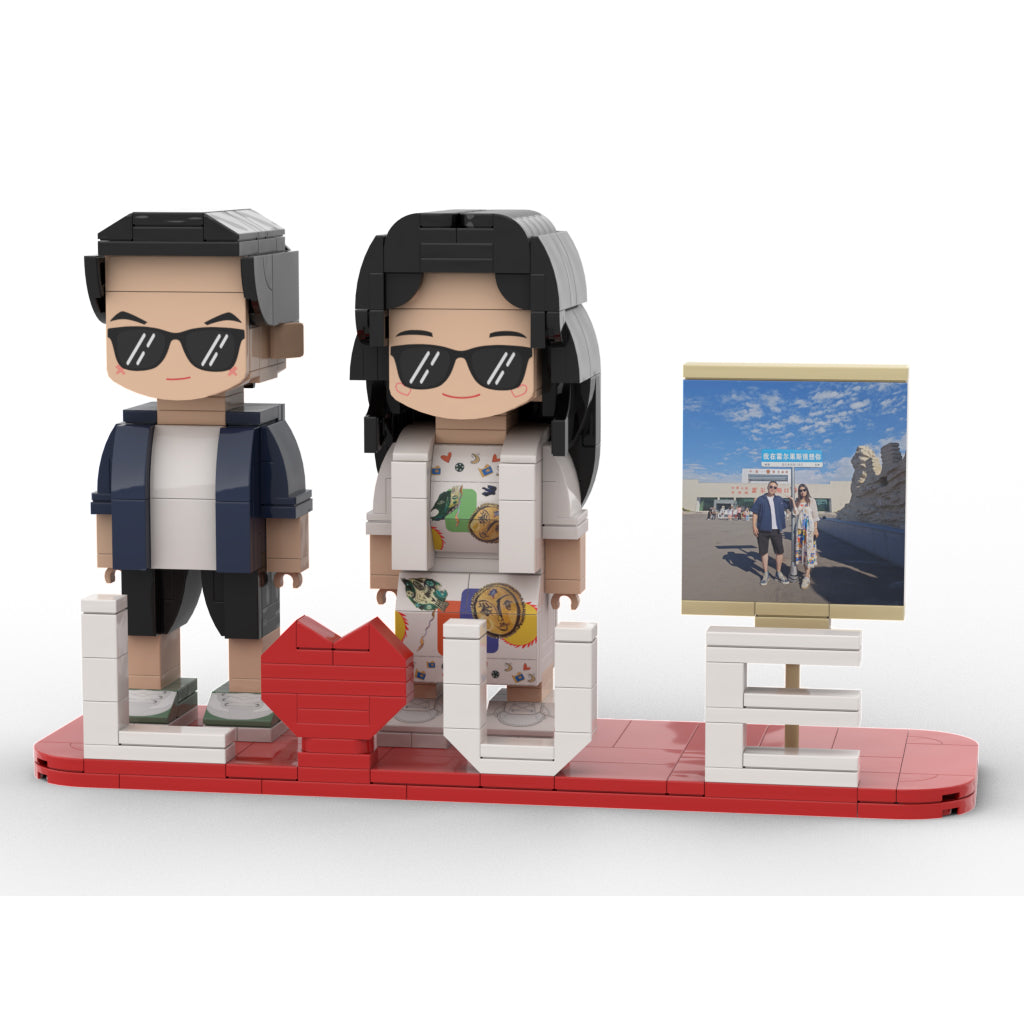 Custom Brick Figures for Couple from Your Photo - LOVE